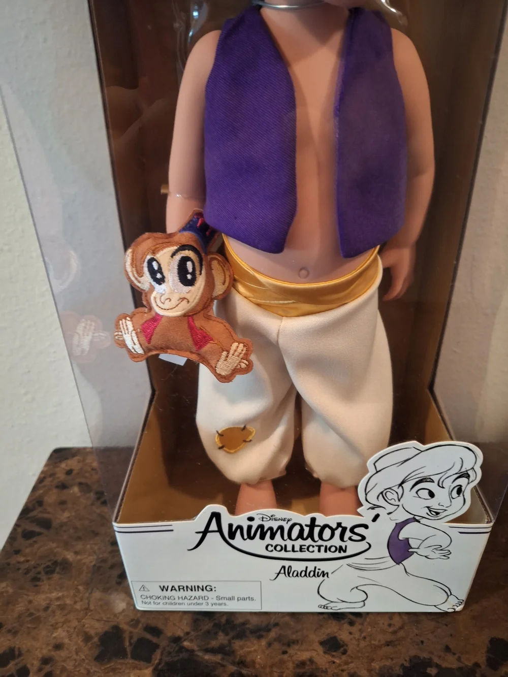 Disney Animators' Collection Aladdin Doll - Purple Vest, White Pants New